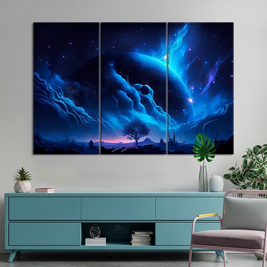 Картина космос Голубое космическое сияние 78x48 см (A1295-3) Картина космос Голубое космическое сияние 78x48 см (A1295-3)