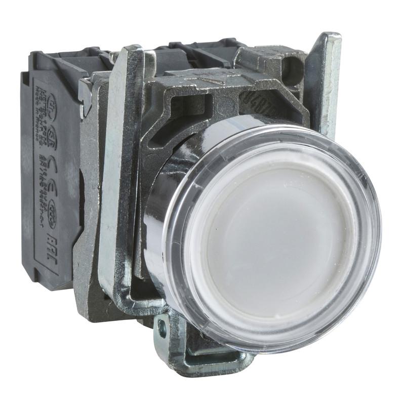 Кнопка управления Schneider Electric Harmony XB4 1NO+1NC 22 мм LED 230V Белый (XB4BW31M5)