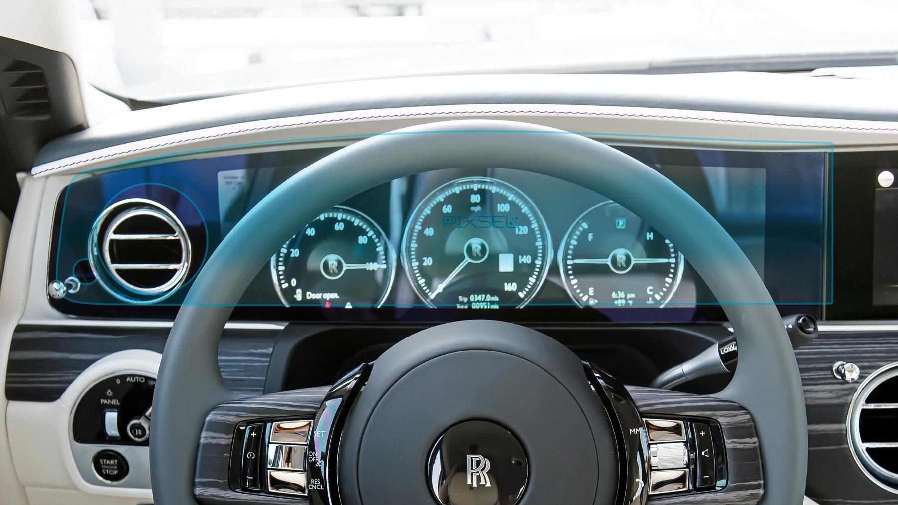 Защитное стекло Pixsel гибридное матовое на панель приборов Rolls Royce GHOST-21,9" 2021