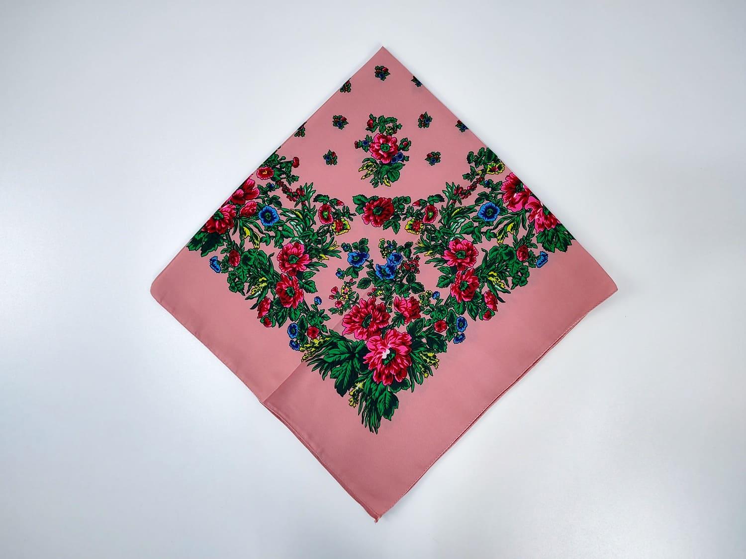 Платок Розовый цветок 80x80 см Розовый (29816027)