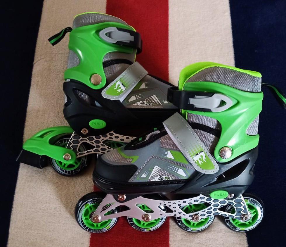 Ролики дитячі Best Roller 65477 р. 34-37 з підсвіткою переднє колесо Зелений (roll712br) - фото 3 Ролики дитячі Best Roller 65477 р. 34-37 з підсвіткою переднє колесо Зелений (roll712br) - фото 3