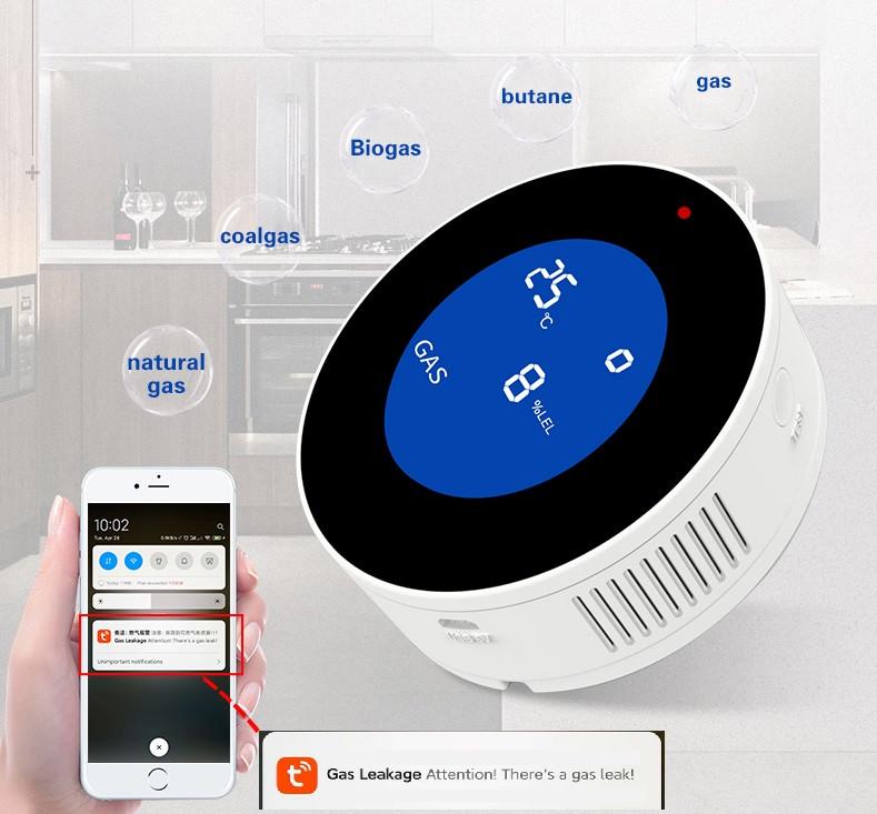 Датчик утечки природного газа с сиреной и WiFi Tuya Gas Alarm Sensor - фото 2