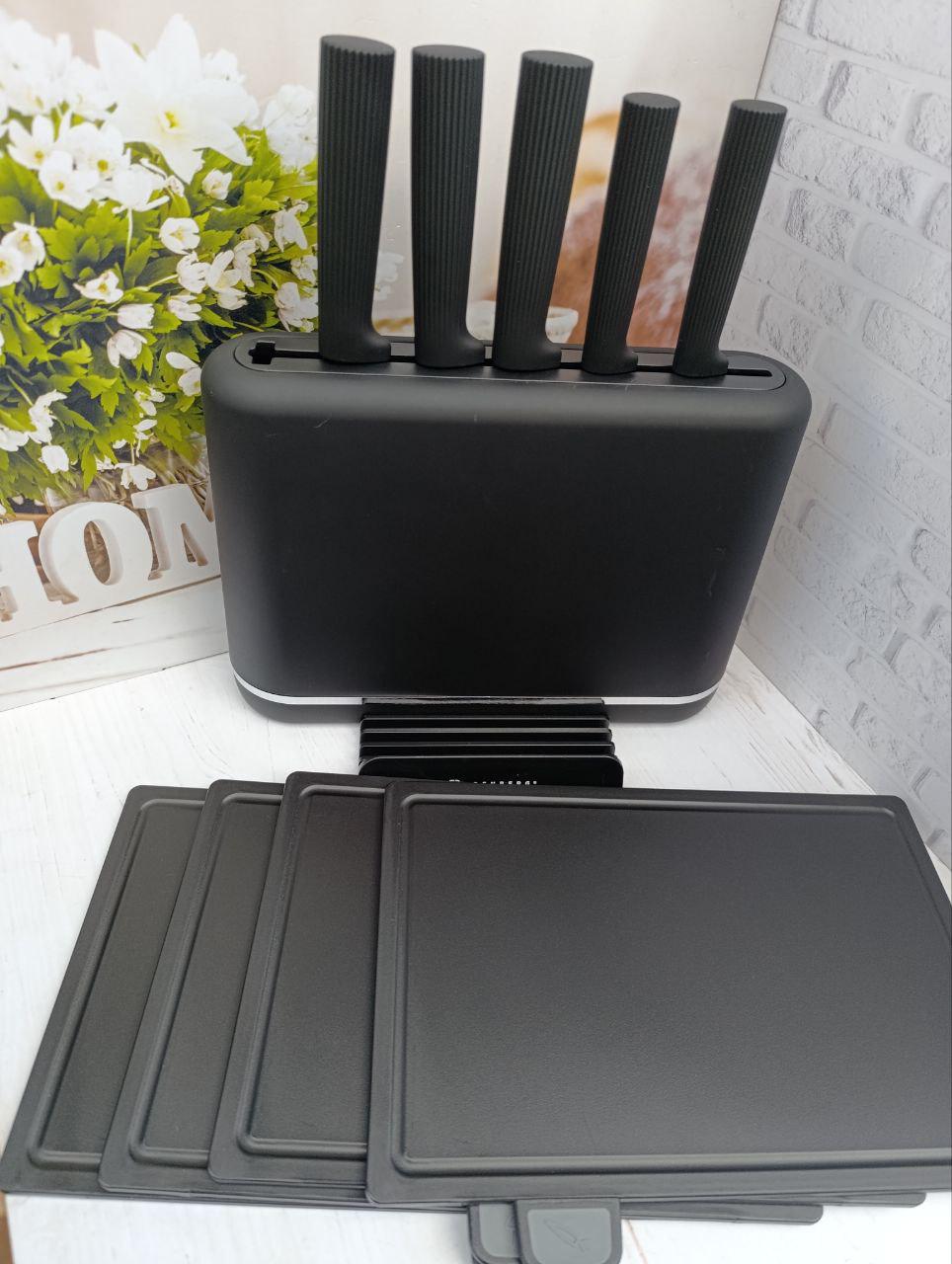 Набір обробних дощок та кухонних ножів Edenberg EB-3620 10 предметів Чорний (EB-3620) - фото 5 Набір обробних дощок та кухонних ножів Edenberg EB-3620 10 предметів Чорний (EB-3620) - фото 5