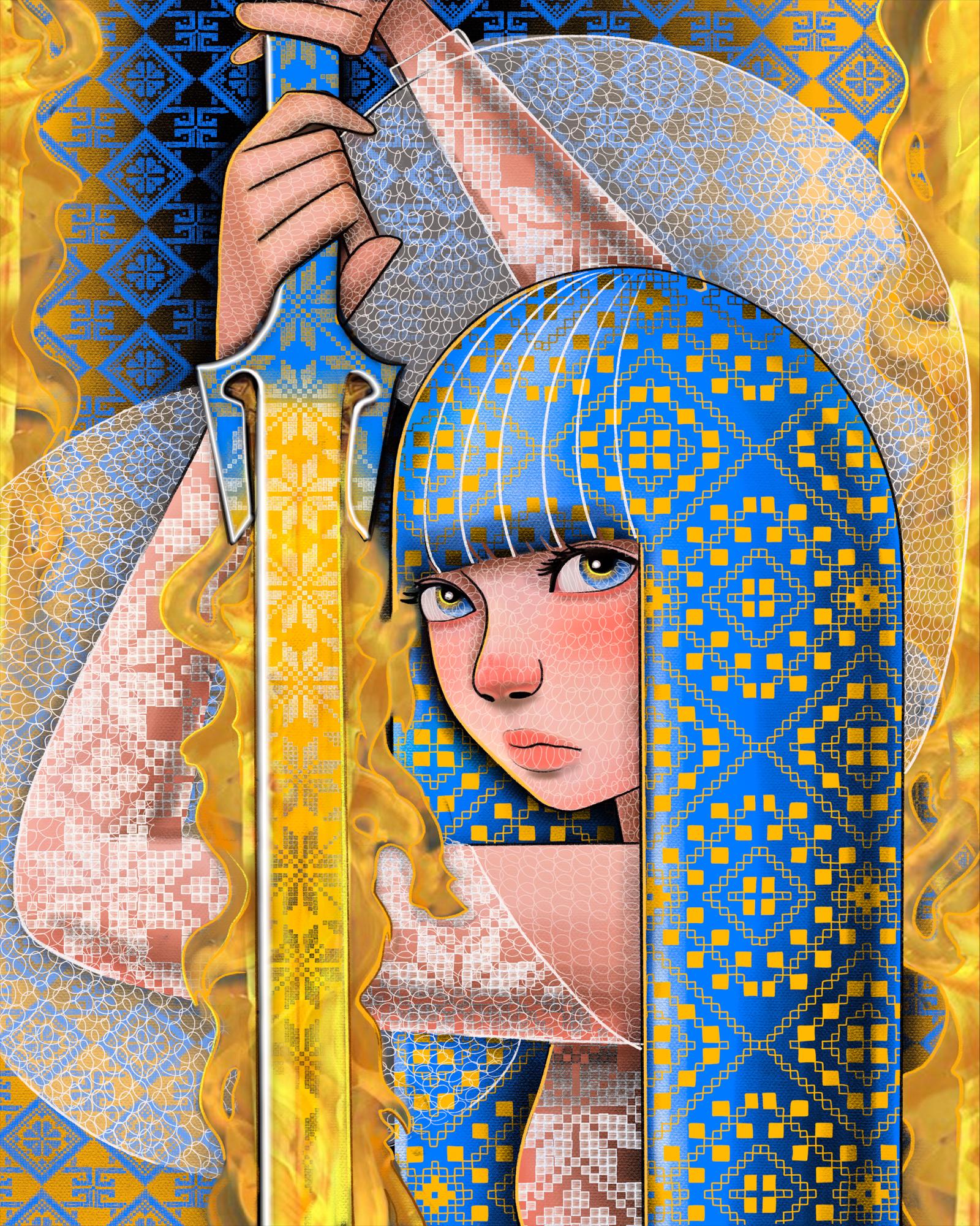 Алмазная мозаика на подрамнике Santi Отважная Украинка 40x50 см (Top-954385)