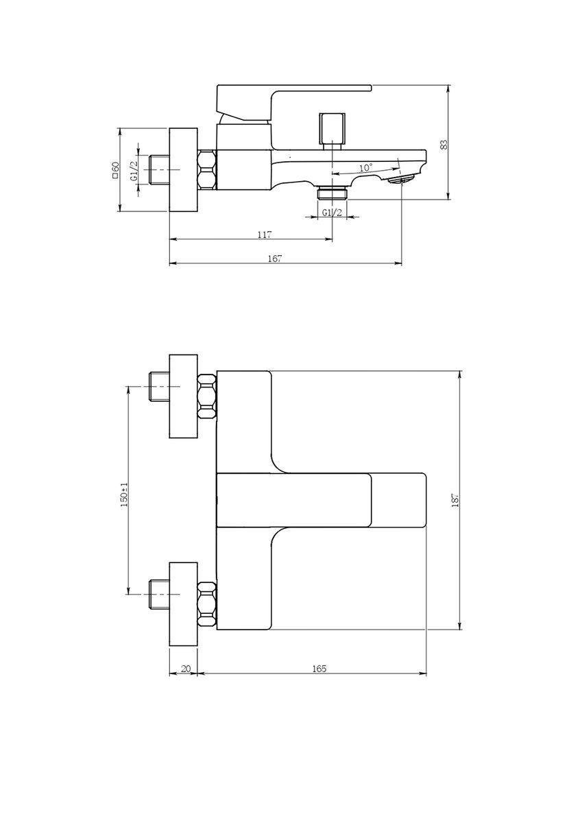 Змішувач для ванни Perla Robin з лійкою для душу одноважільний латунь (PBZ6204W) - фото 2 Змішувач для ванни Perla Robin з лійкою для душу одноважільний латунь (PBZ6204W) - фото 2