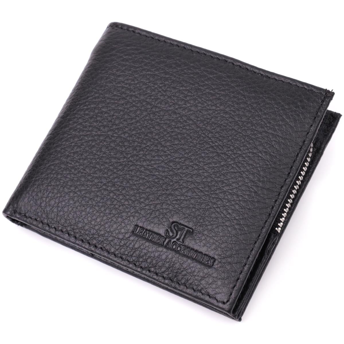 Кошелек кожаный ST Leather 22458 с монетницей Черный