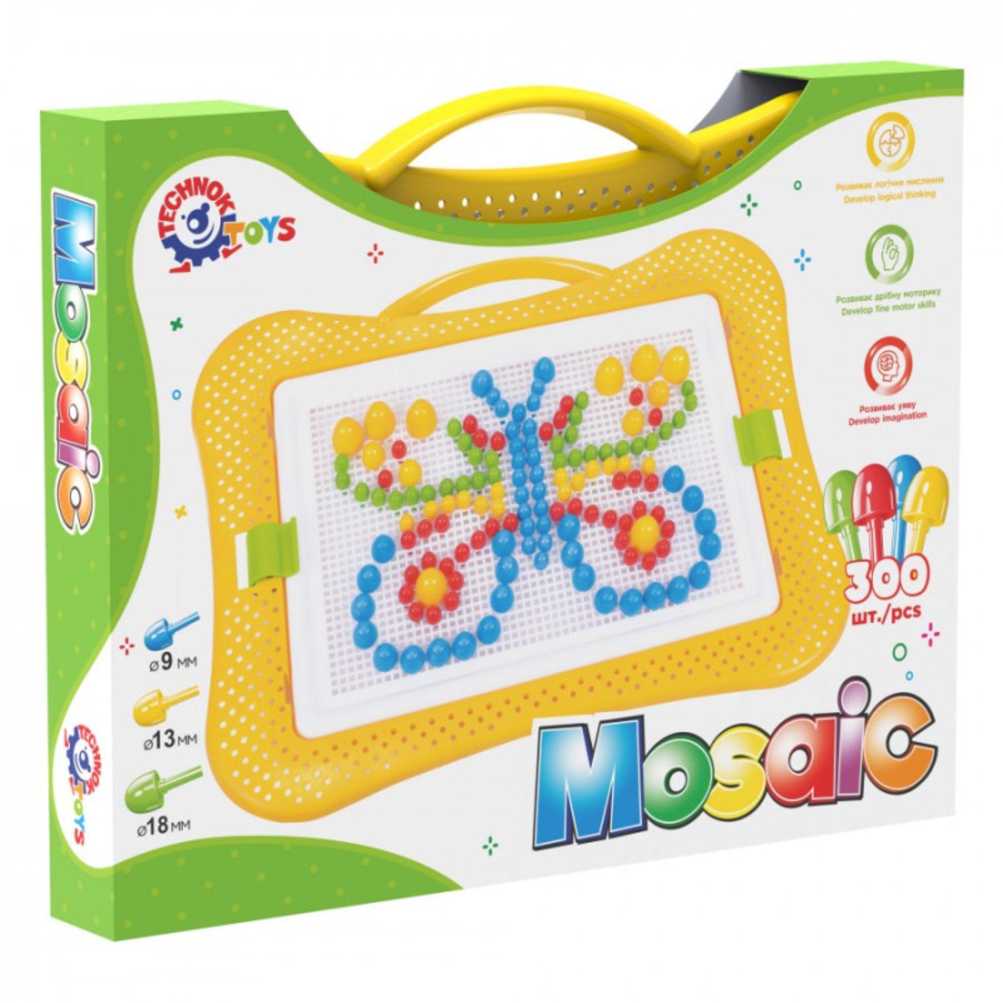 Мозаика Technok Toys 2100В в пенале-чемодане 6 цветов 300 фишек (29477346)