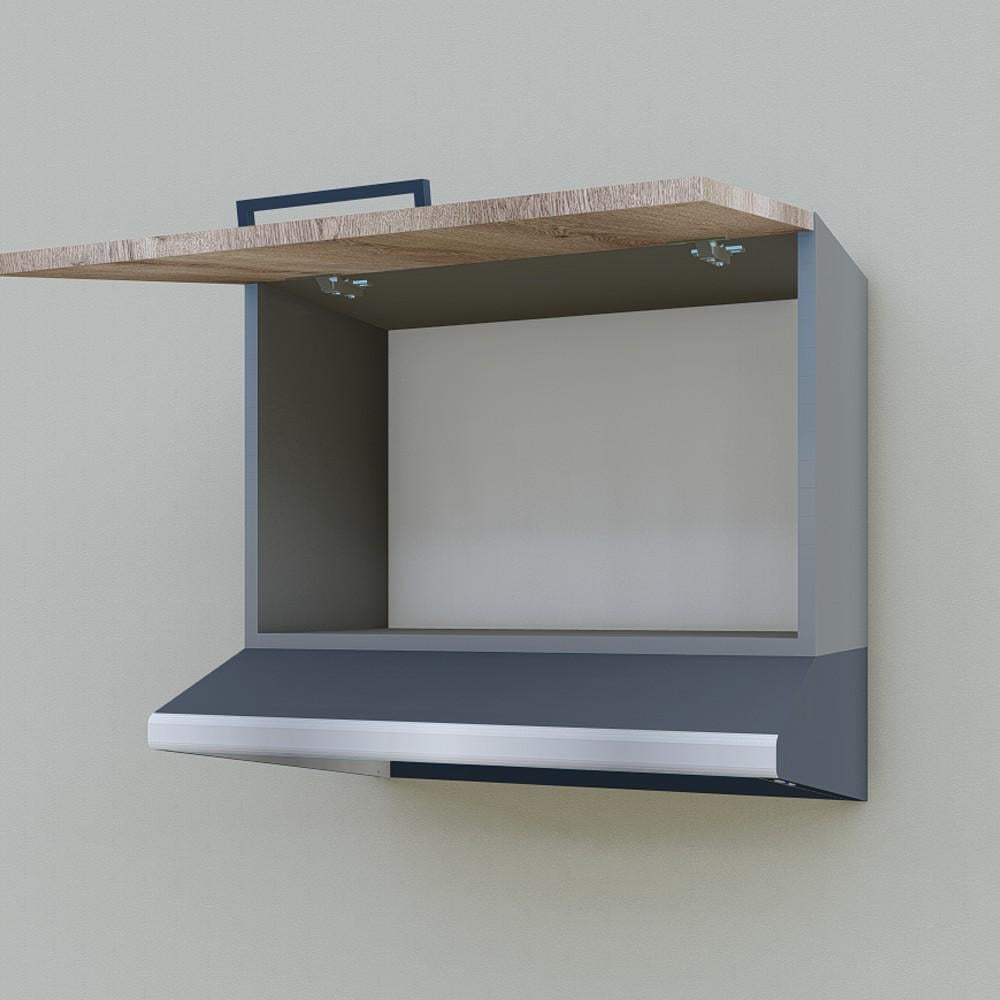 Шафа навісна Opendoors МП2 для кухні під витяжку 600 мм Аліканте/Антрацитовий (МП2/2) - фото 4