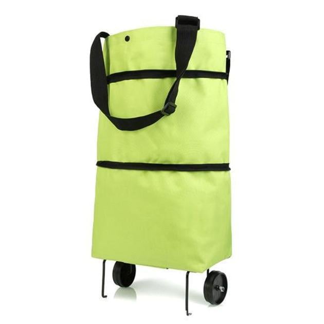 Господарська сумка-візок із колесами складана для продуктів 5 л Зелений (17945575)