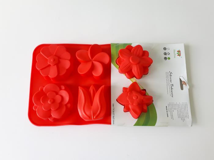 Форма кондитерская для выпечки печенья Цветы силиконовые 6 шт. 26x16 см (18275) - фото 3