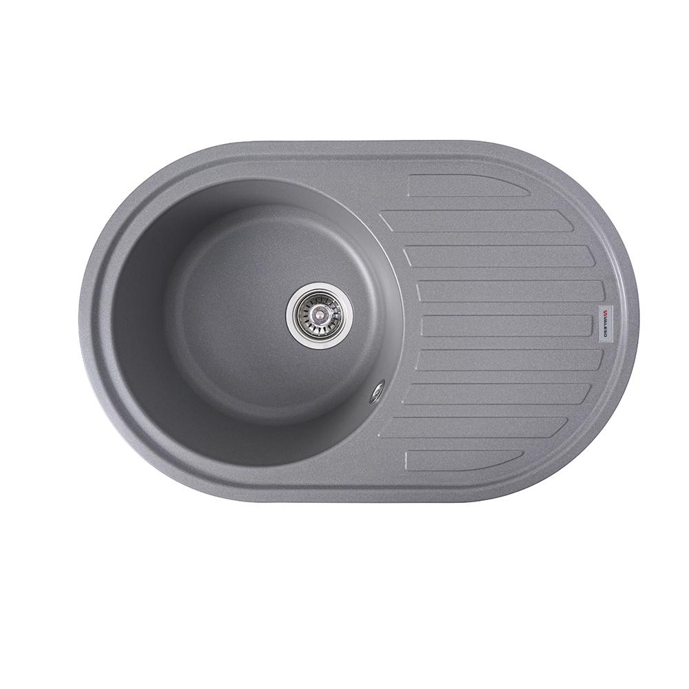 Мойка гранитная для кухни Valeso 7750 LIRA матовая Серый муссон