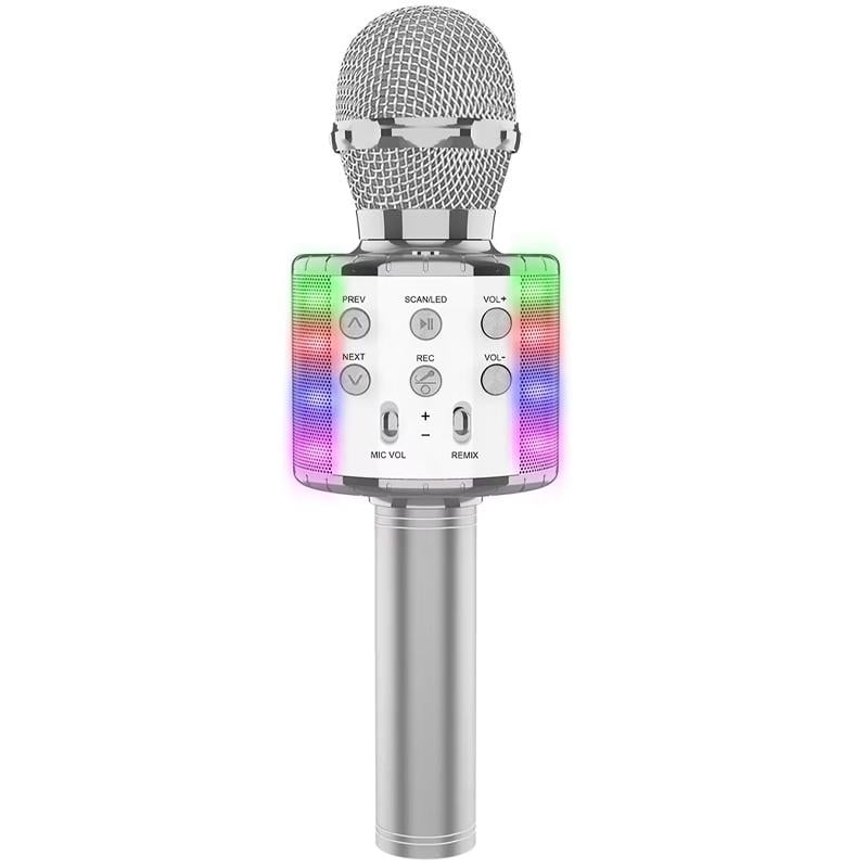 Микрофон-колонка для караоке WS858L Silver (00000074210_6)