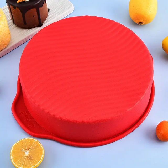 Силиконовая форма для пирогов и тортов круглая с ручками 23 см Красный (SAM-00571R) - фото 2 Силиконовая форма для пирогов и тортов круглая с ручками 23 см Красный (SAM-00571R) - фото 2