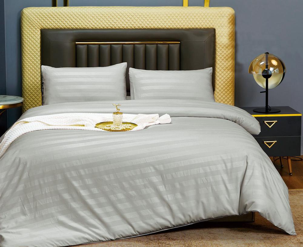Комплект постельного белья Cotton home Colorful home полуторный Страйп-сатин UT-24-15-20-8 Серый (DR010407)