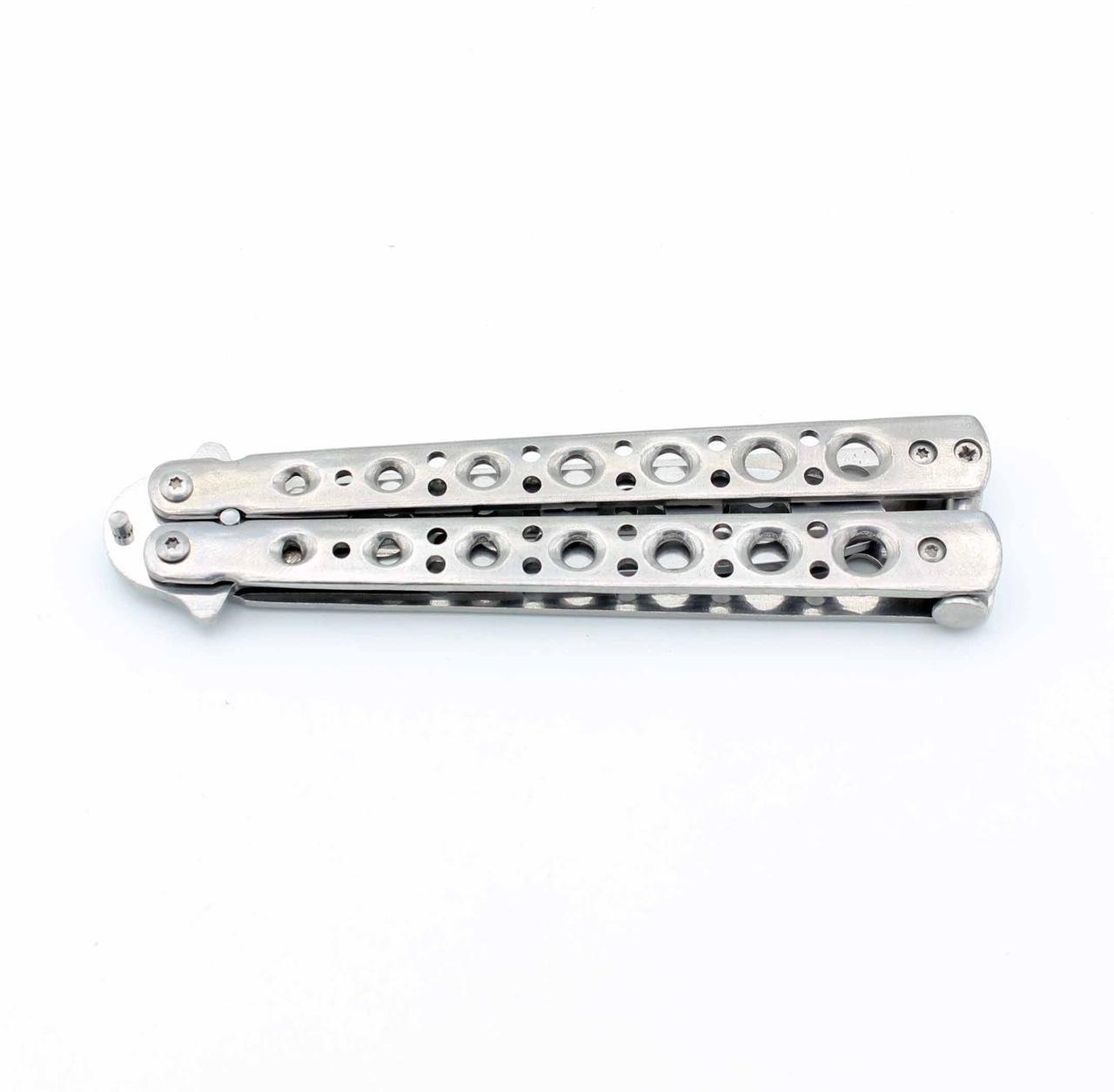 Нож бабочка тренировочная XIN XU 224-1 Серебро (t4793) - фото 3 Нож бабочка тренировочная XIN XU 224-1 Серебро (t4793) - фото 3