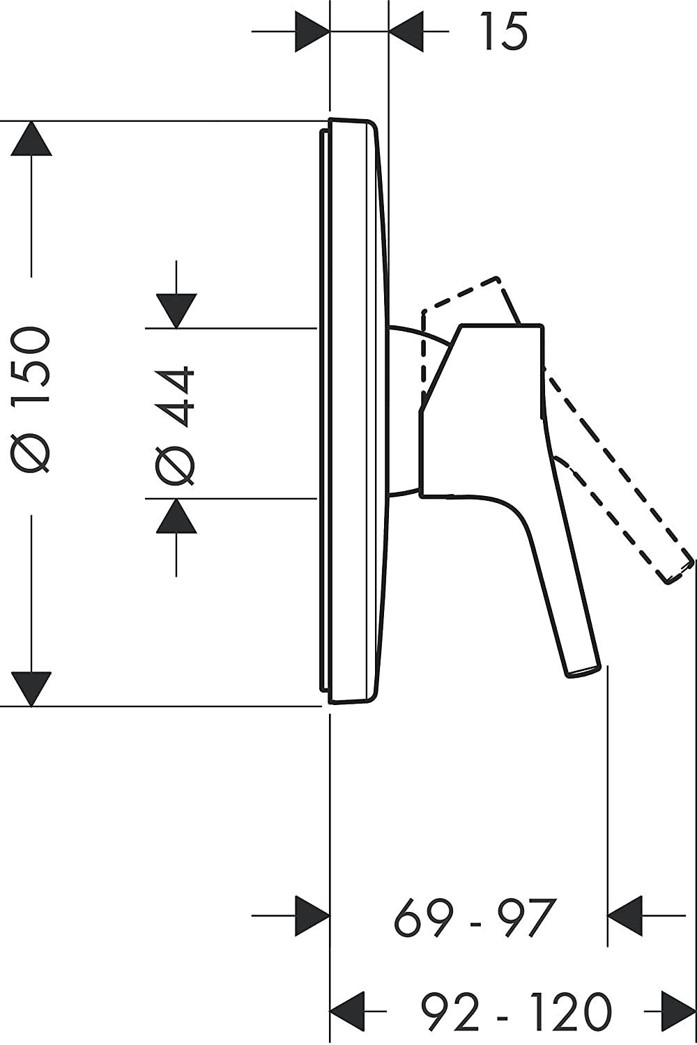 Наружная часть смесителя Hansgrohe TALIS S 72605000 Хром (115904) - фото 2