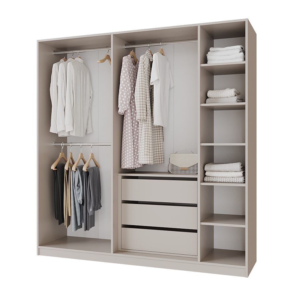 Шафа розпашна з тумбою Меблітренд Чиназес ЧиТ-2000 2000х500х2050 мм Кашемір (27286696) - фото 3 Шафа розпашна з тумбою Меблітренд Чиназес ЧиТ-2000 2000х500х2050 мм Кашемір (27286696) - фото 3