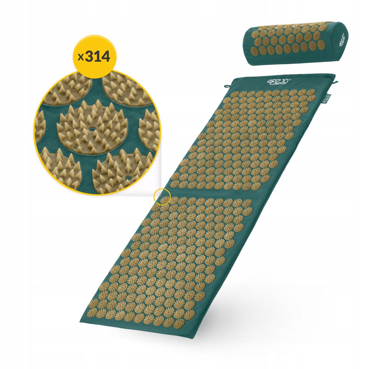 Коврик акупунктурный с валиком 4fizjo Classic Mat XL Аппликатор Кузнецова Navy Green/Gold (P-5907739313317) - фото 3 Коврик акупунктурный с валиком 4fizjo Classic Mat XL Аппликатор Кузнецова Navy Green/Gold (P-5907739313317) - фото 3