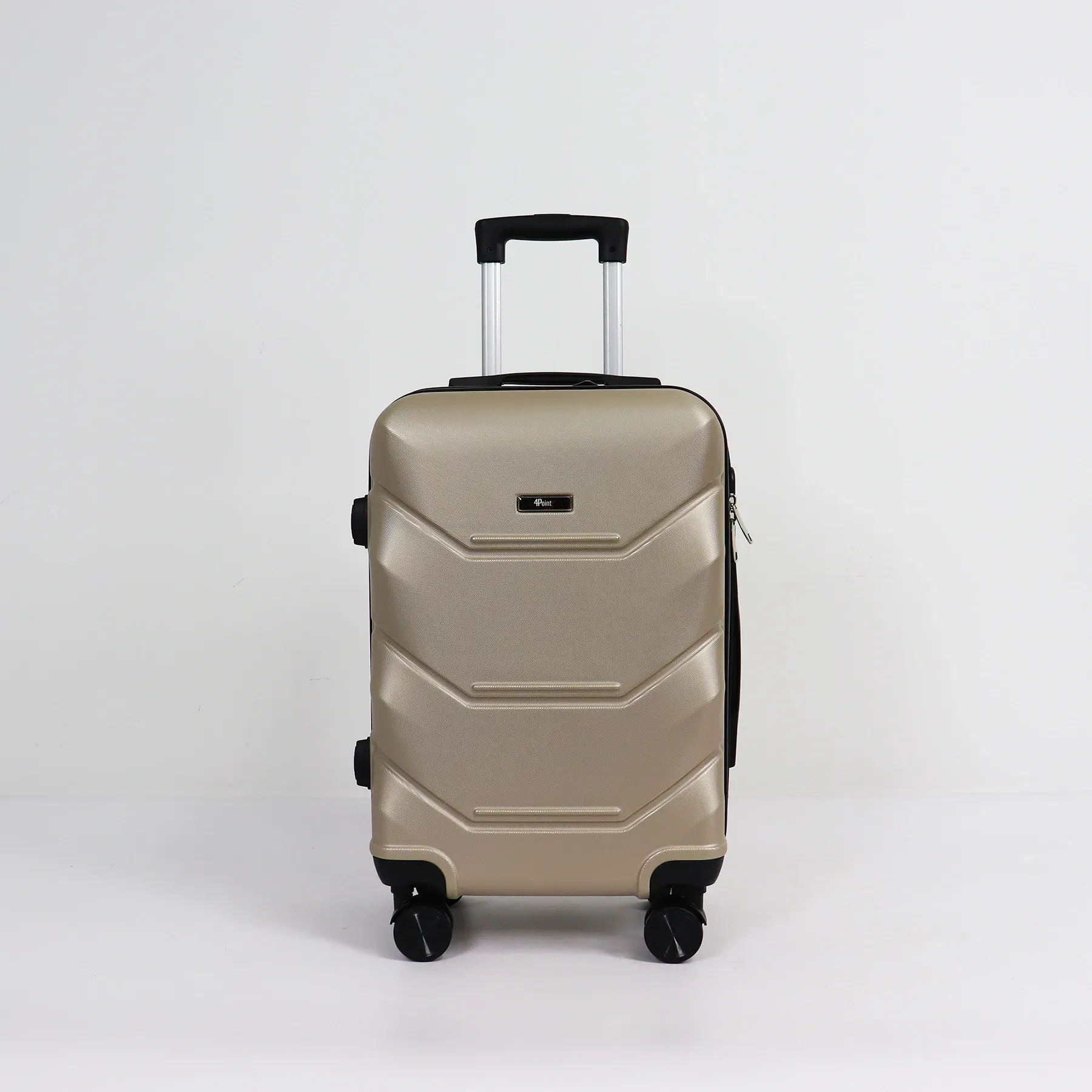 Чемодан дорожный 4Points ONE маленький на двойных колесах пластиковый S Шампань (40611)