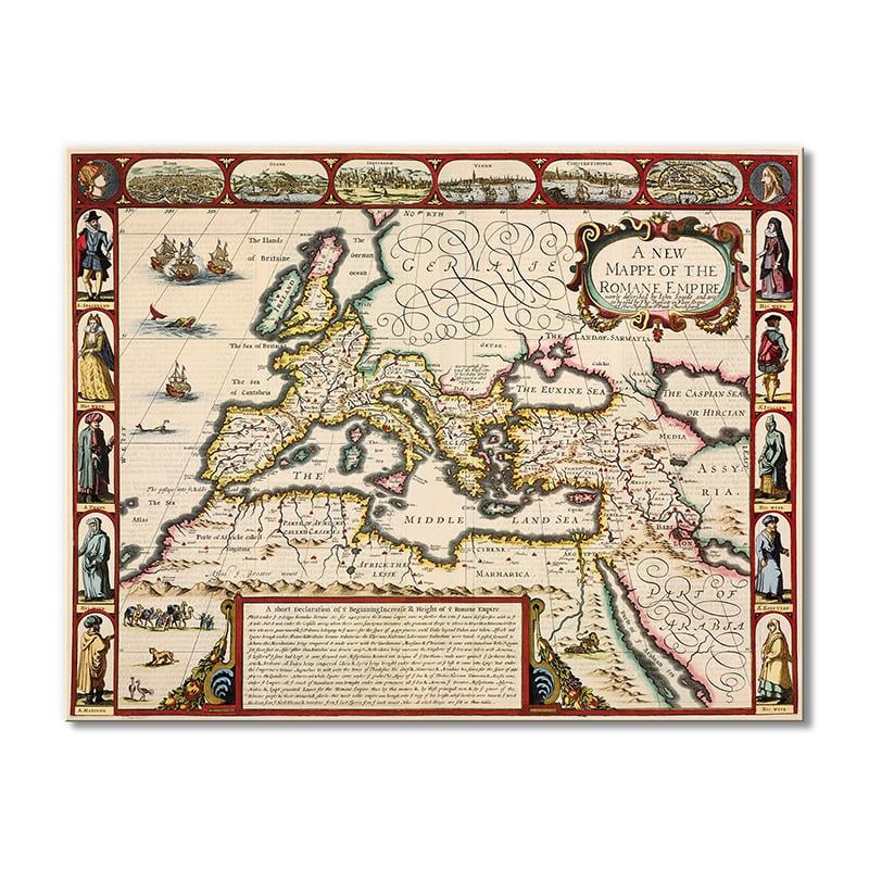 Винтажная карта Новая карта Римской империи 1 модуль 80x120 см