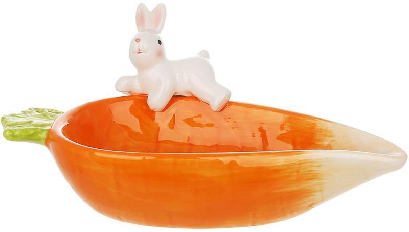 Пиала сервировочная керамическая зайка на моркови 350 мл