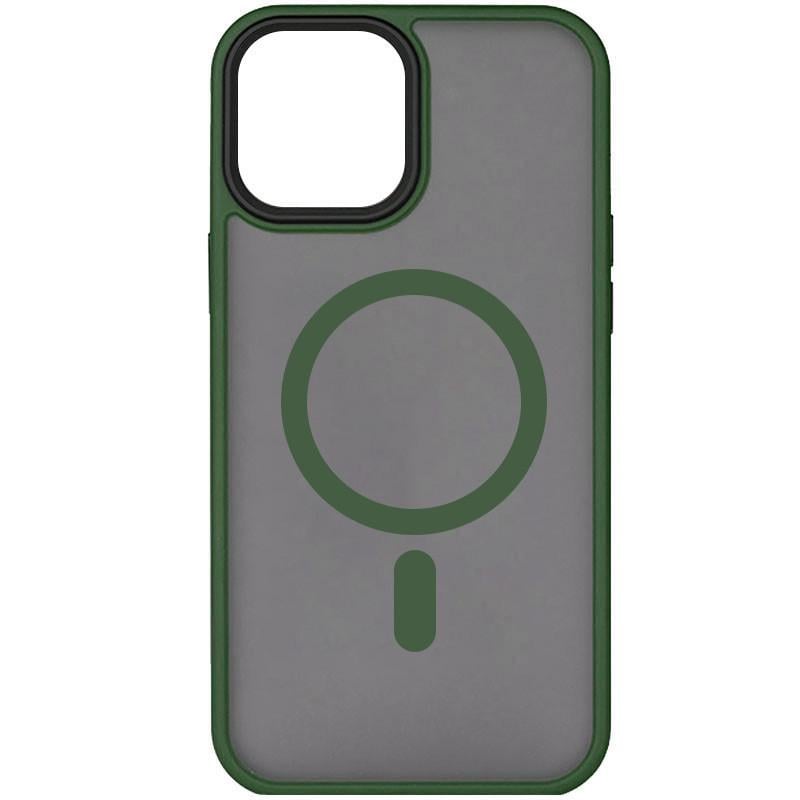 Протиударний Чохол Epik для Apple iPhone 15 (6.1") Metal Buttons with MagSafe TPU+PC Зелений