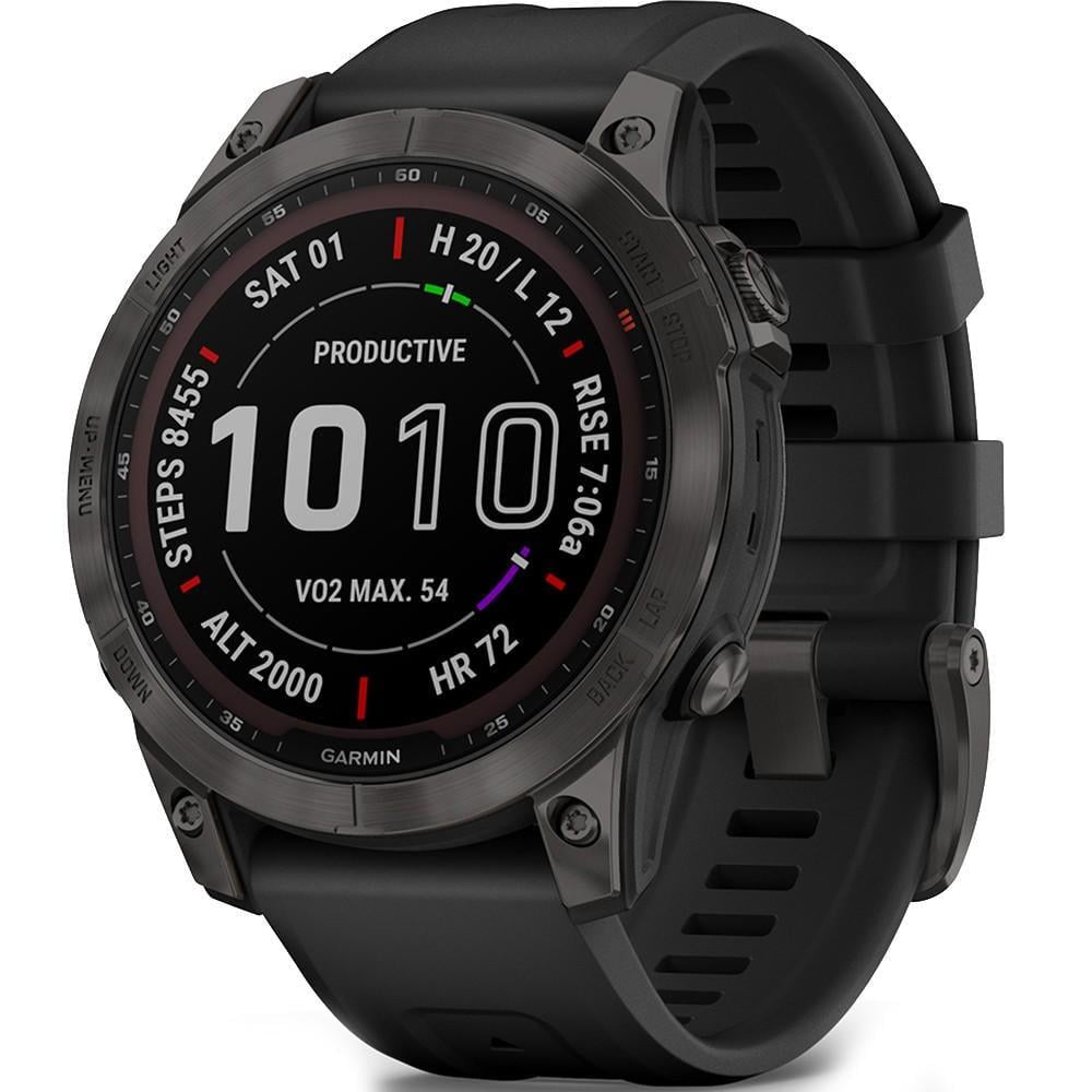 Смарт-часы Garmin fenix 7 Sapphire Solar Black DLC Titanium with Black band (010-02540-35)