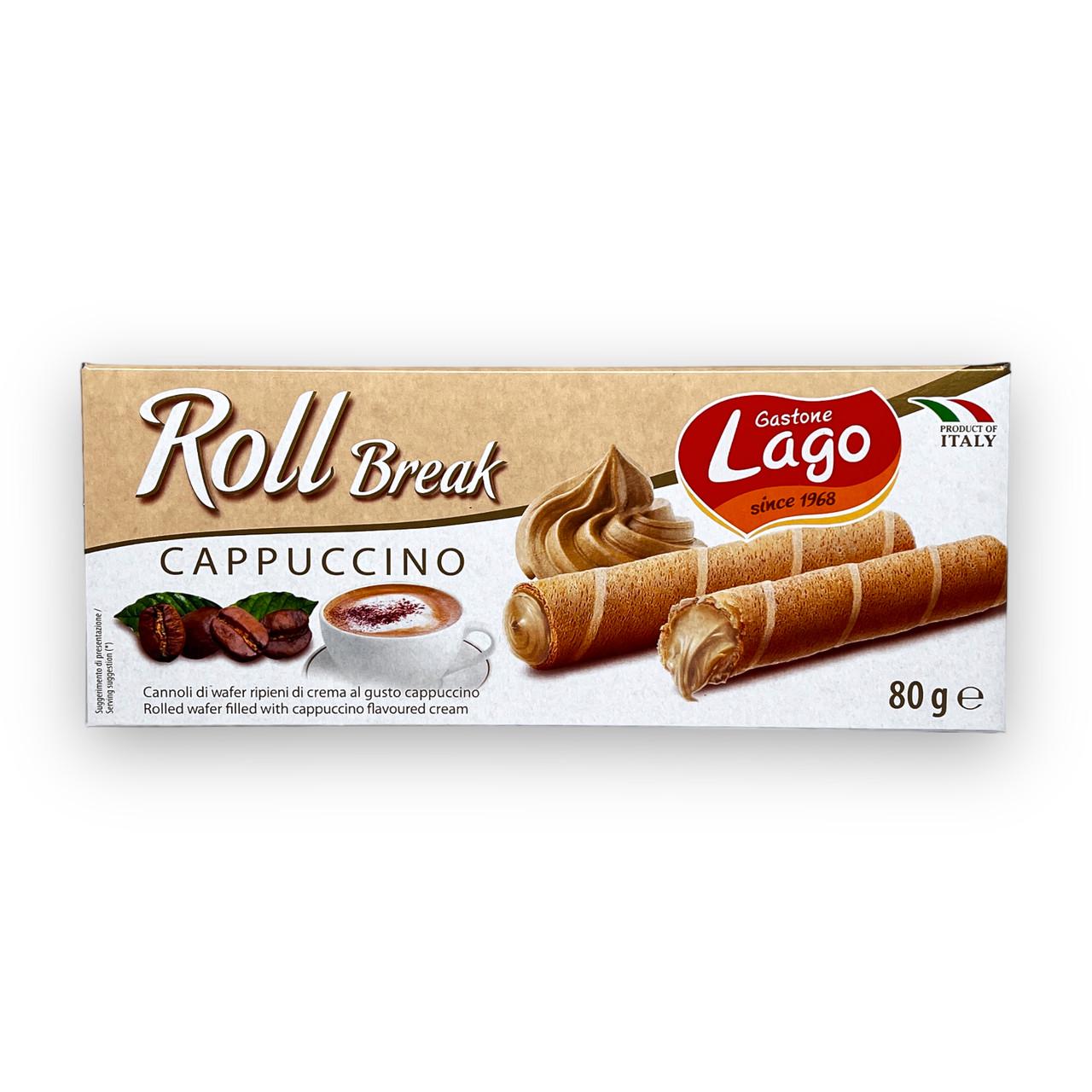 Вафельные трубочки LAGO Roll break cappucino с кремом капучино 80 г (1891304621)