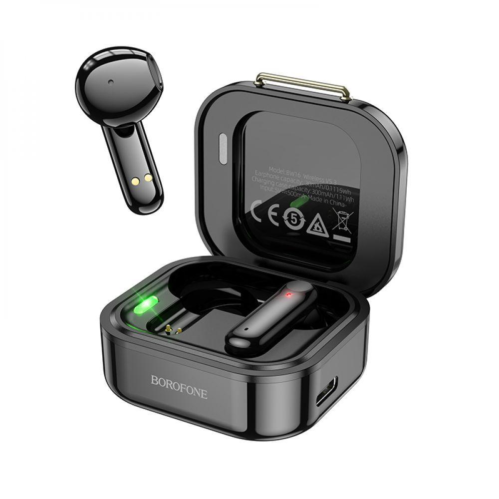 Навушники бездротові Bluetooth TWS Borofone BW16 із сенсорним керуванням та зарядним кейсом у стилі ретро Чорний (1860220510)
