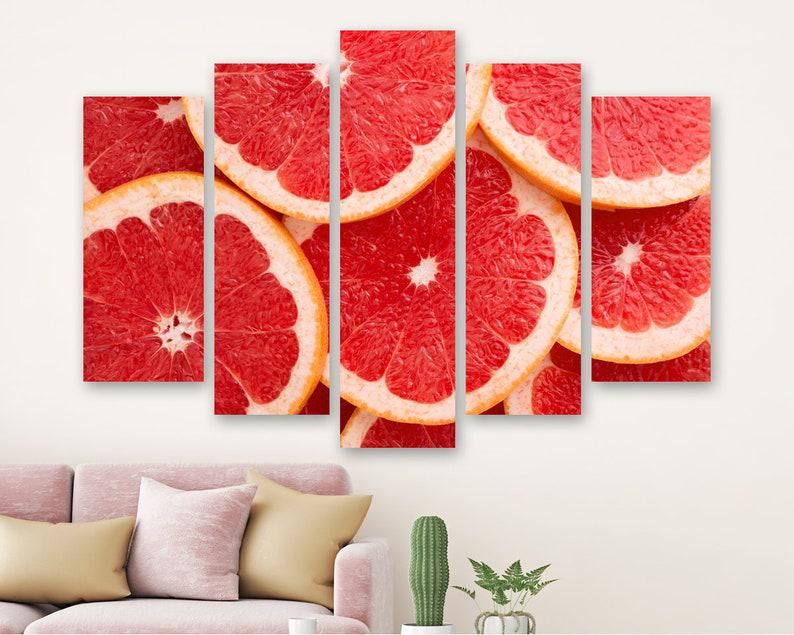 Модульная картина KIL Art Грейпфрут на холсте из пяти частей 187x119 см (M51_XL_114)