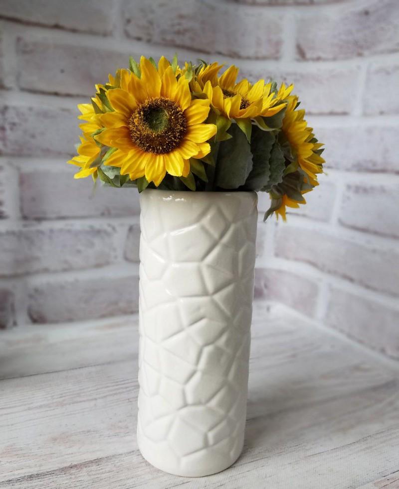 Ваза керамическая Колба 26 см Белый