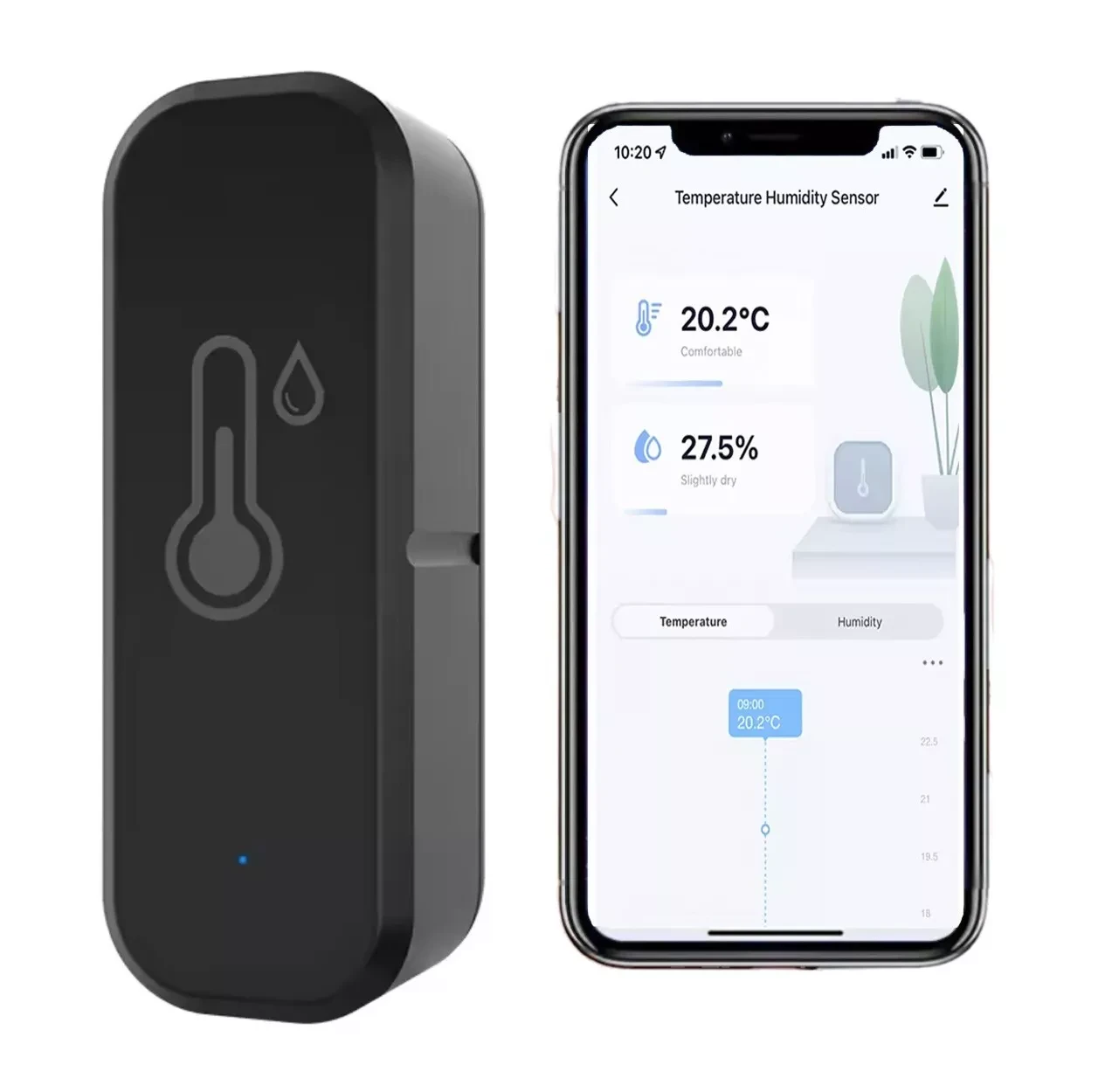 Датчик температуры и влажности Tuya Wi-Fi умный Черный (GRN24) - фото 3