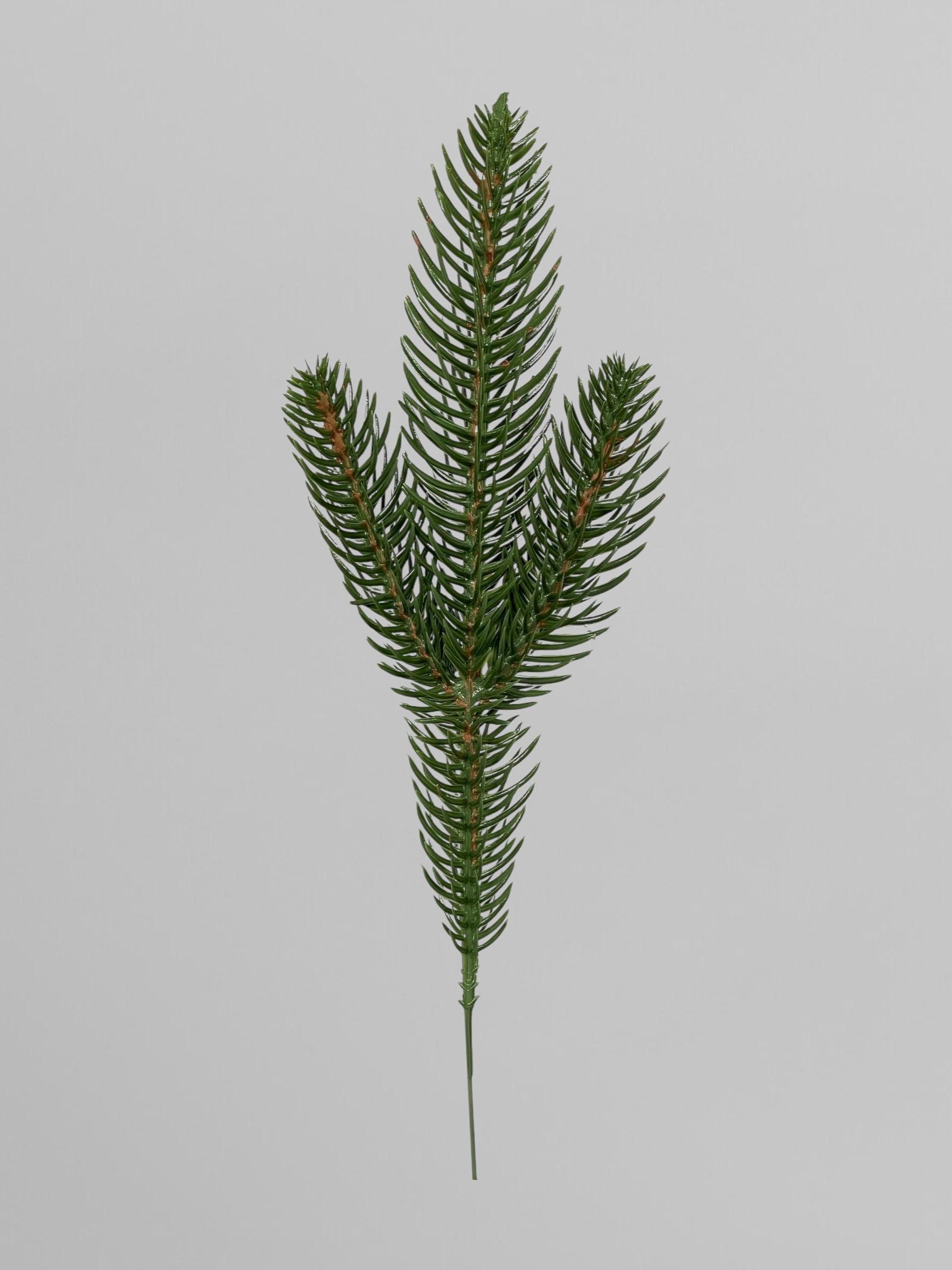 Искусственная хвойная ветка с короткими иглами 27 см Зеленый (Н03013)