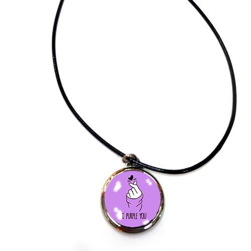 Кулон подвеска на шею BTS ARMY Я тебя I You Purple (ku_045)
