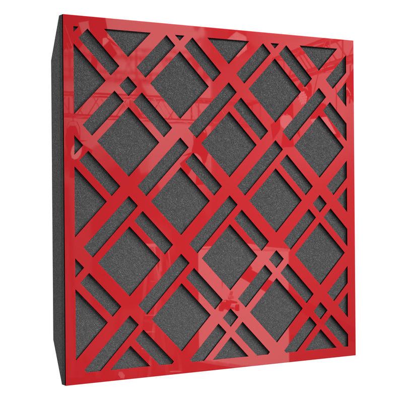 Акустическая панель Ecosound Grille Plastic 50х50 см 53 мм Красный (1237)
