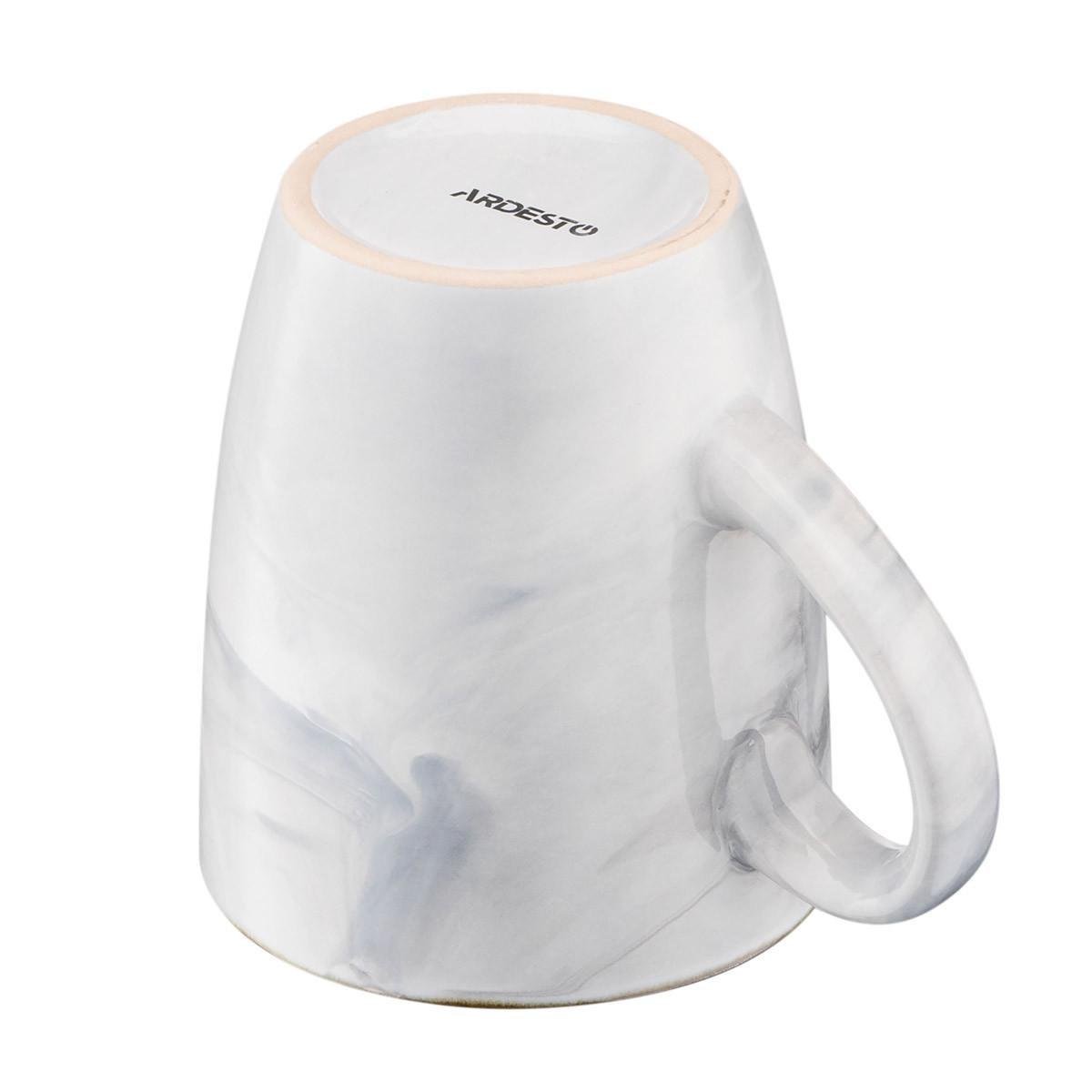 Чашка керамическая Ardesto Marmo 390 мл Белый (AR2939MRW) - фото 4 Чашка керамическая Ardesto Marmo 390 мл Белый (AR2939MRW) - фото 4