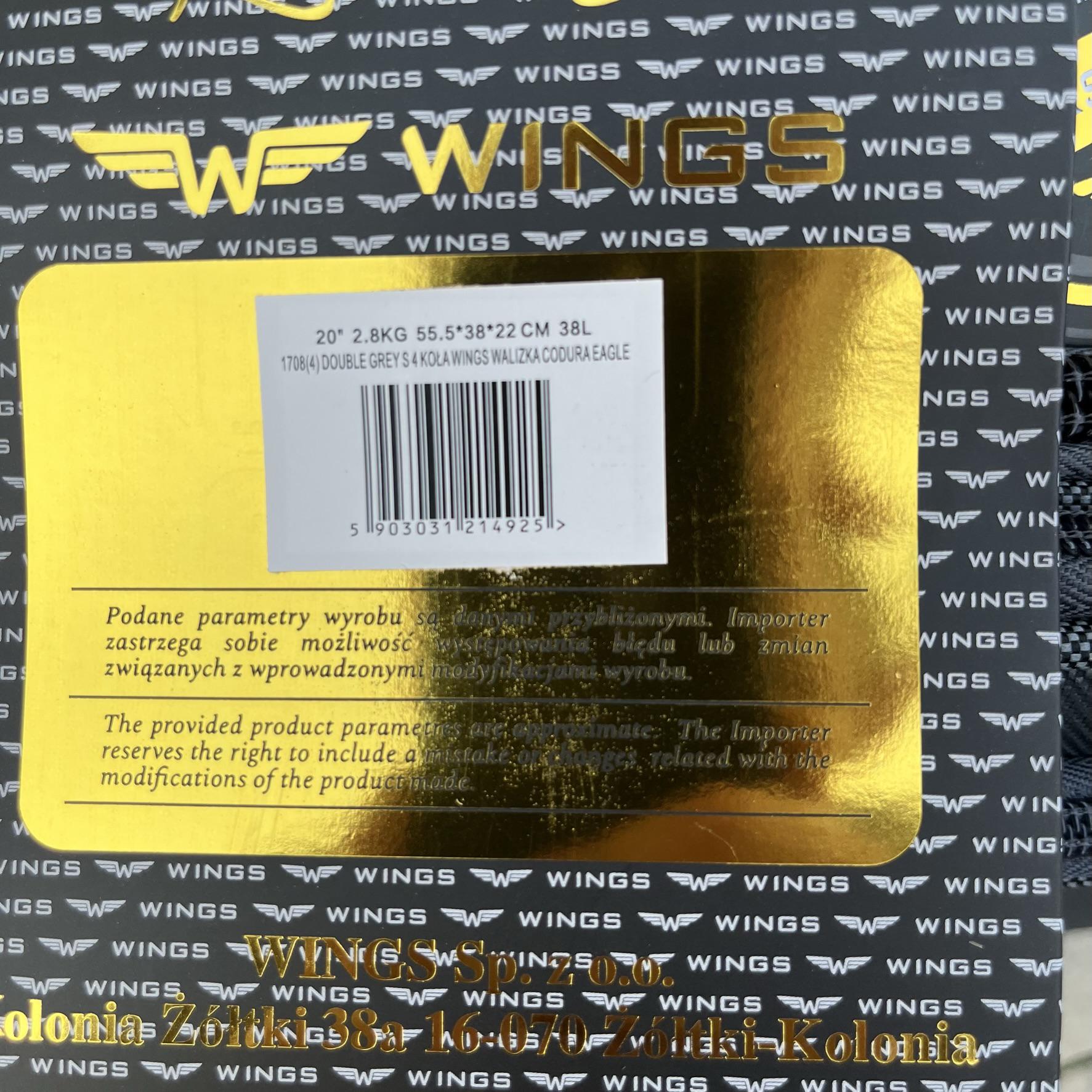 Чемодан тканевый малый на 4 колесах Wings 1708 S Серый - фото 7 Чемодан тканевый малый на 4 колесах Wings 1708 S Серый - фото 7