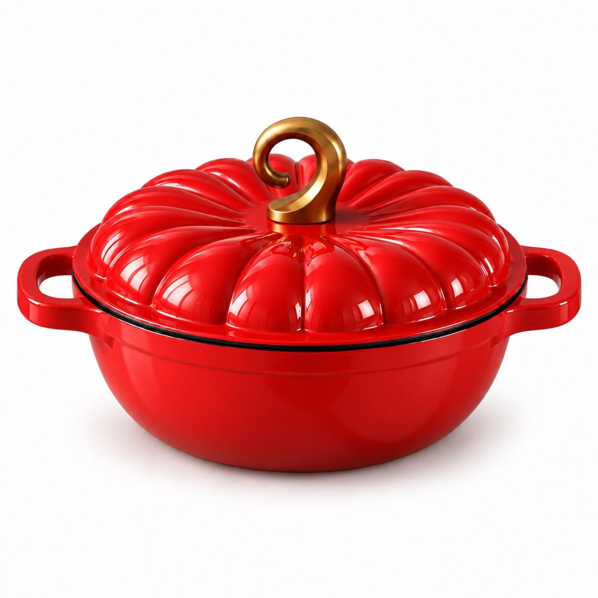 Сотейник чавунний Royal Grace Гарбуз 28 см 4 л Червоний (RG8890RB)