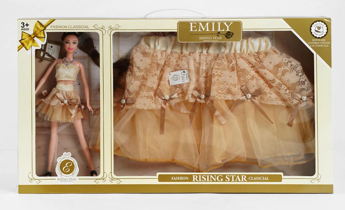 Кукла Emily с юбочкой для девочки в наборе в коробке 30 см Multicolor (135819)