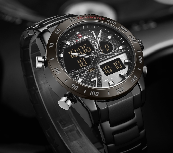 Часы наручные мужские Naviforce Dnipro Black (9171) - фото 5 Часы наручные мужские Naviforce Dnipro Black (9171) - фото 5