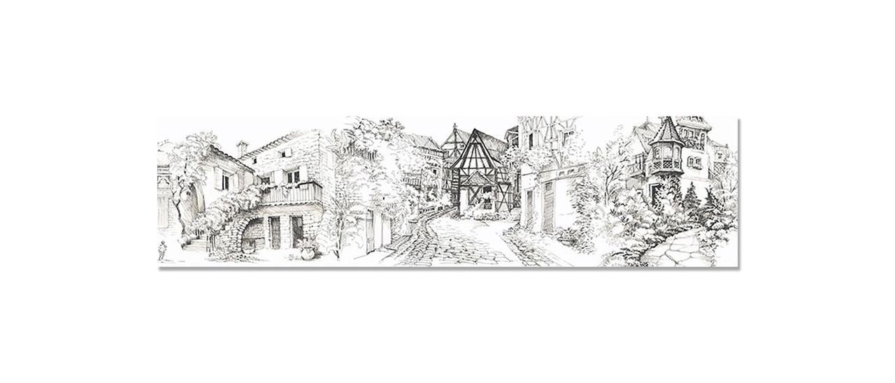 Наклейка виниловая на кухню Zatarga Нарисованная Улица 650х2500 мм (1294193355) Наклейка виниловая на кухню Zatarga Нарисованная Улица 650х2500 мм (1294193355)