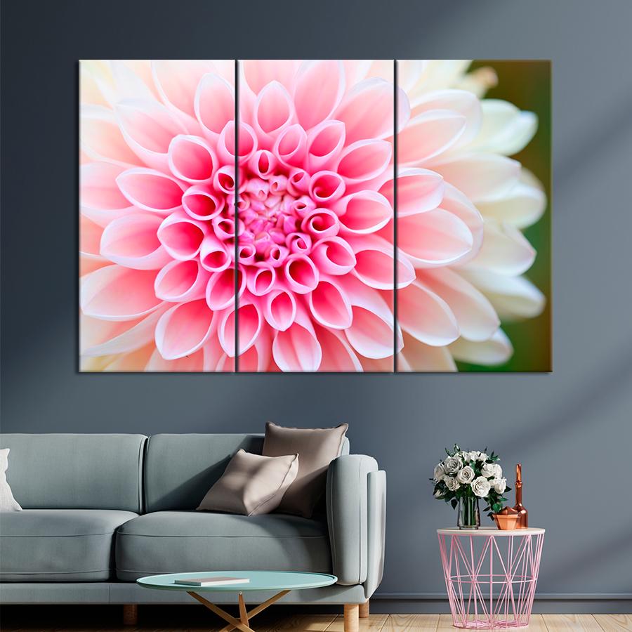 Картина квіти та рослини Рожева квітка жоржини 128x81 см (A971-3)