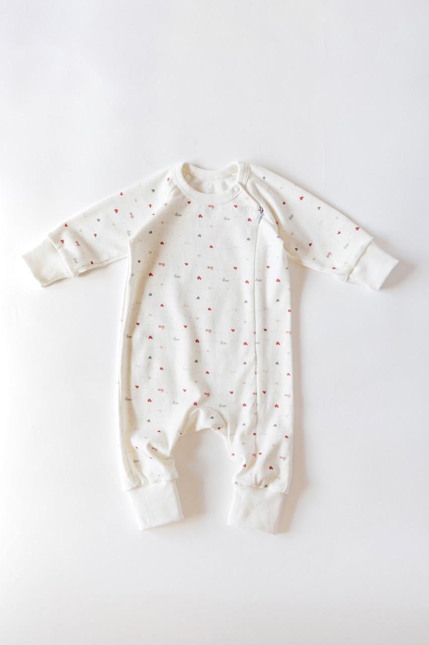 Ромпер на блискавці Сердечка інтерлок 80 см (2743781405)