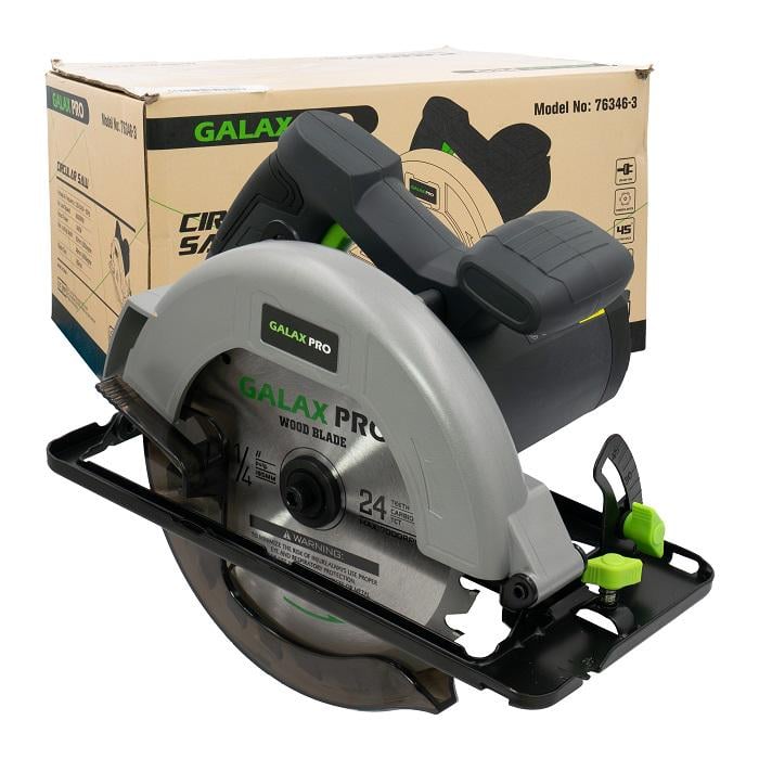 Циркулярна пила електрична Galax PRO 76346-3 диск 185 мм 6000 об/хв 1400 Вт (27633440)