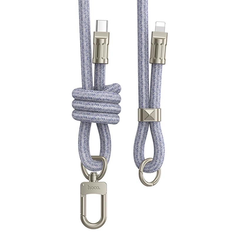 Дата-кабель Hoco GH7 Elegant Type-C to Lightning шнурок 1,8 м Denim Blue (00000074149_1)