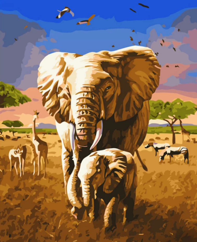 Картина по номерам Strateg Жители Африки 40x50 см (GS1238)