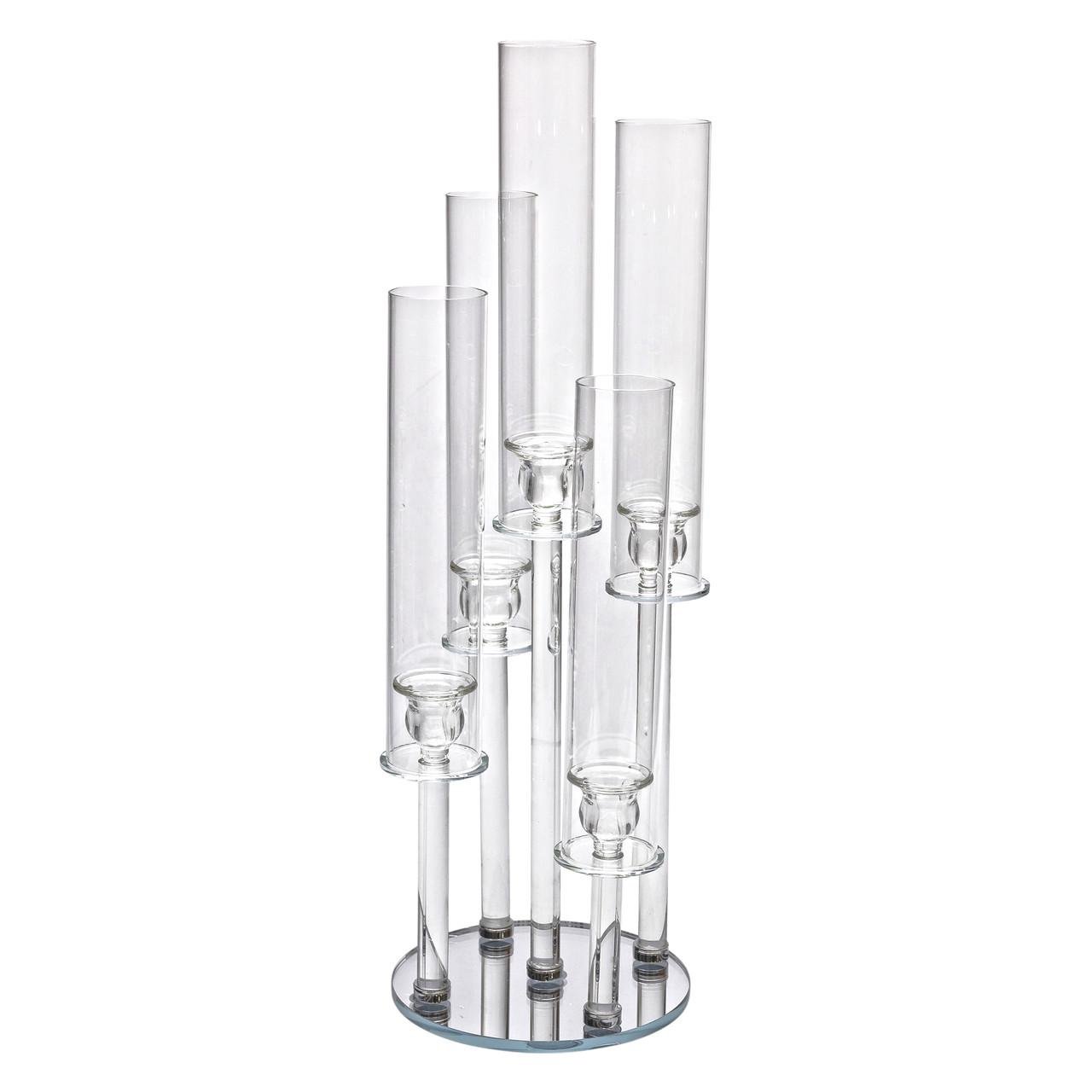 Подсвечник стеклянный Light House LG-30105 CL на ножке на 5 свечей высота 73 см Прозрачный