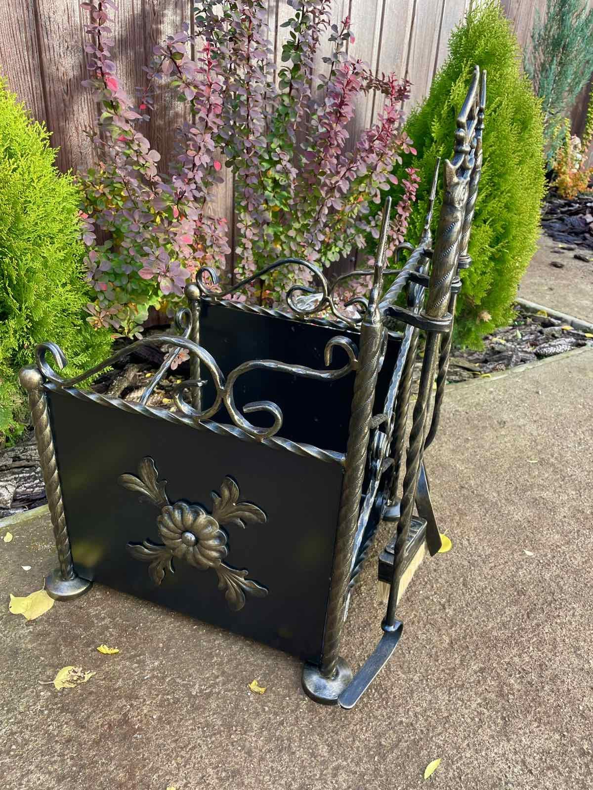 Набор для камина кованый с дровницей 35х35 см (Vi_0055) - фото 3