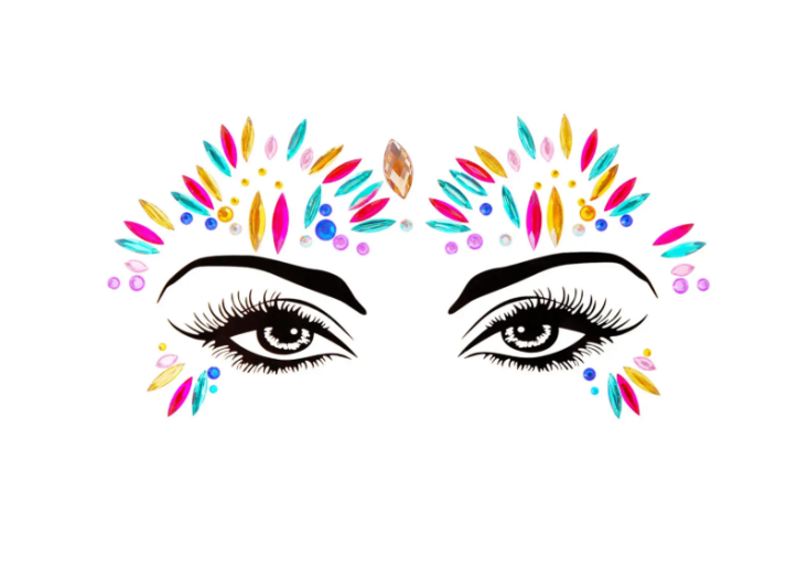 Стрази для обличчя самоклейні маскарадні One size Різнокольоровий (9088/41) Стрази для обличчя самоклейні маскарадні One size Різнокольоровий (9088/41)