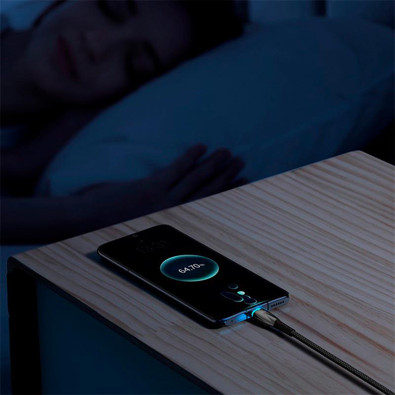 Кабель BASEUS Type-C Glimmer Series Fast Charging 200 см 100 W Black (CADH000501) - фото 6 Кабель BASEUS Type-C Glimmer Series Fast Charging 200 см 100 W Black (CADH000501) - фото 6